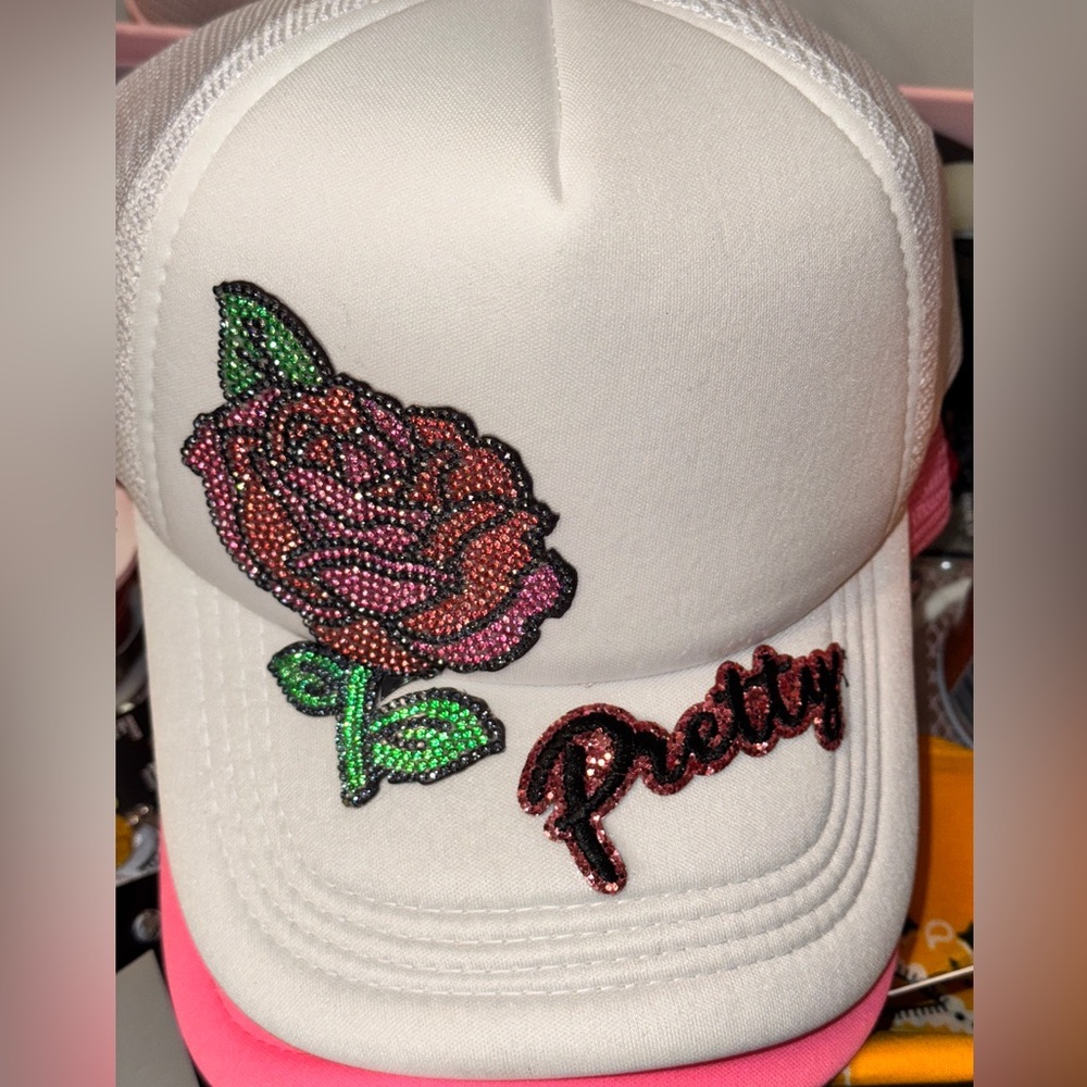 Pick me a rose and Call me PRETTY TRUCKER HAT